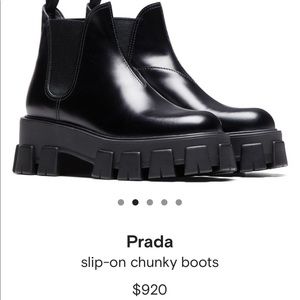 NWT Prada lug sole boots
